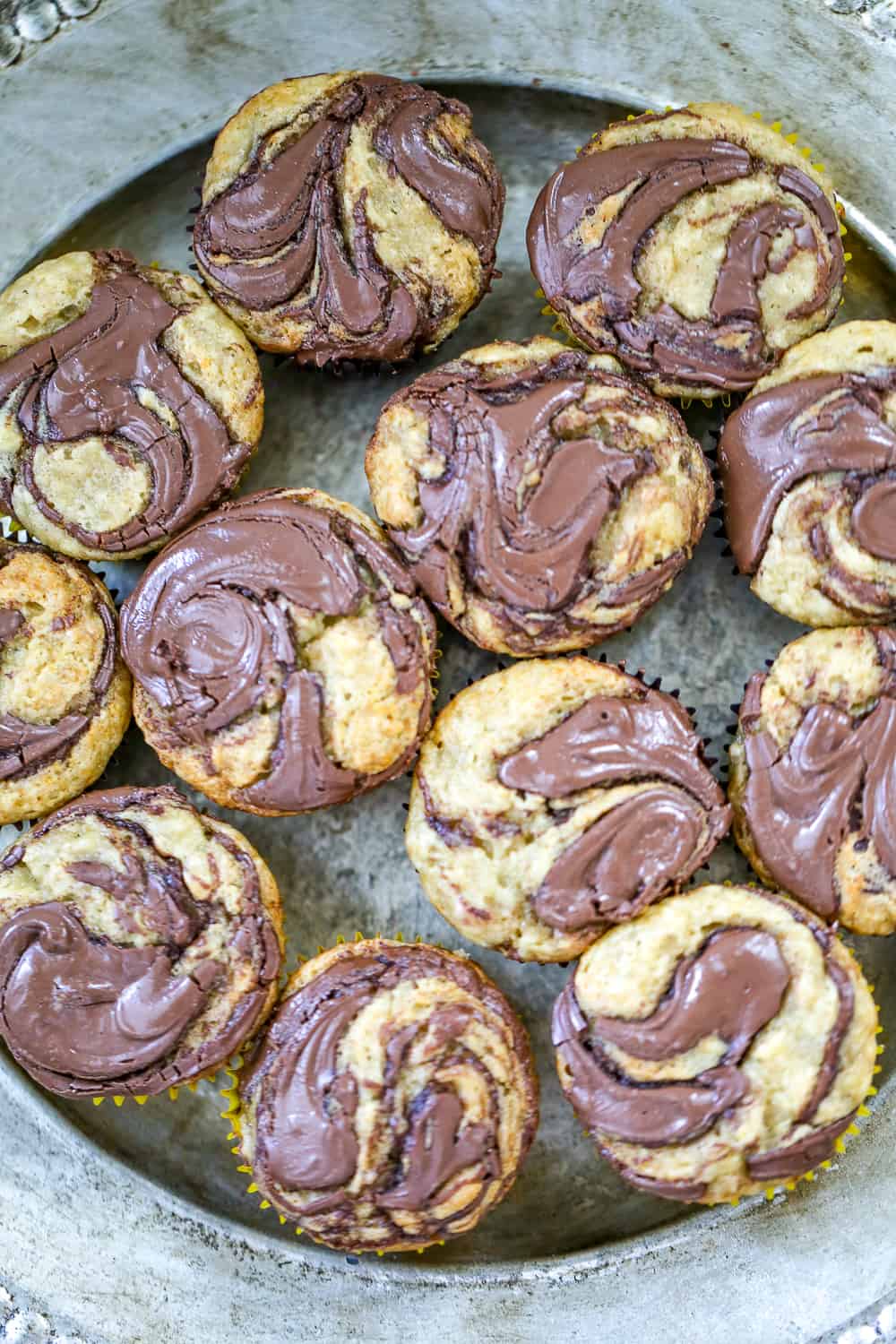‘Awesome’ Banana Nutella Swirl Muffins!