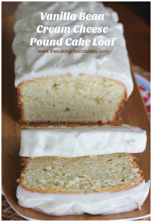 Vanilla Bean Cream Cheese Pound Cake Loaf {Vanilla Bean Frosting}