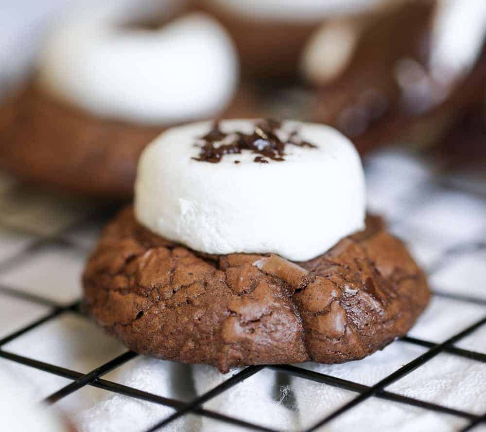 Hot Chocolate Cookies with marshmallow
