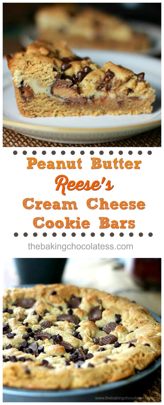 Peanut Butter Reese\'s Cream Cheese Cookie Bars