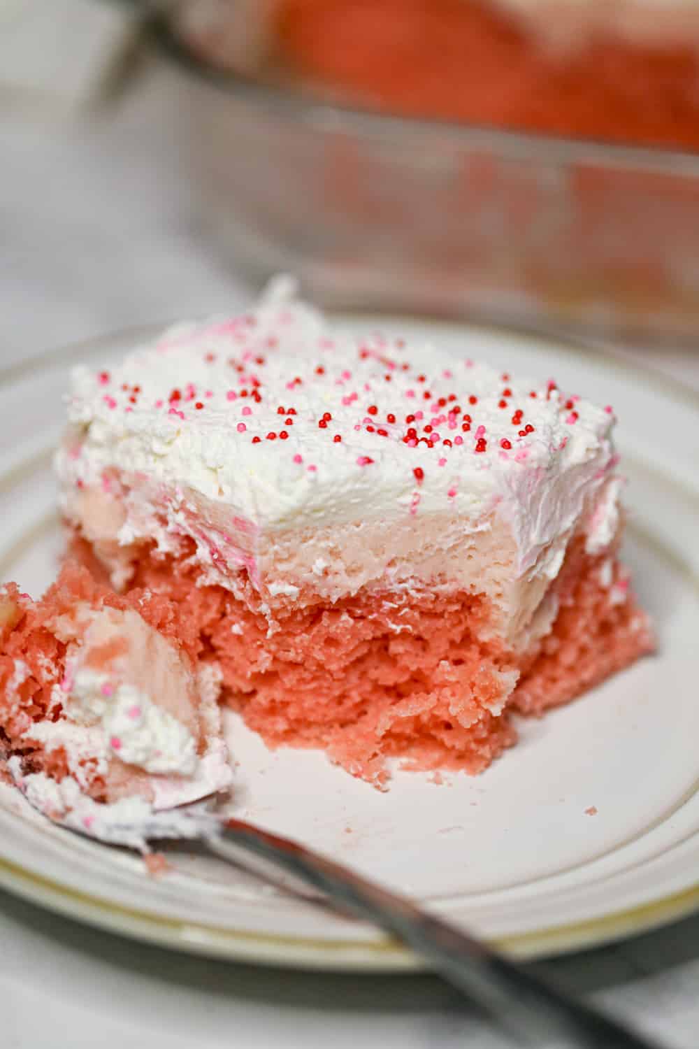 Strawberry Creme Passion Poke Cake!