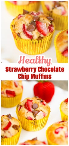 Healthy Blender Strawberry Chocolate Chip Muffins
