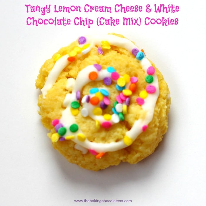 Tangy Lemon Cream Cheese & White Chocolate Chip {Cake Mix} Cookies