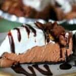 No-Bake Snickers Caramel Truffle Chocolate Cheesecake Pie
