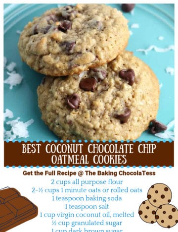 Best Coconut Chocolate Chip Oatmeal Cookies