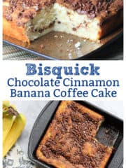 "Bisquick" Chocolate Cinnamon Banana Coffee Cake