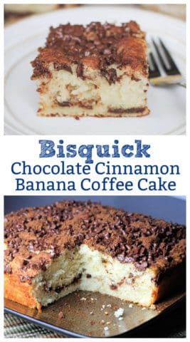 "Bisquick" Chocolate Cinnamon Banana Coffee Cake