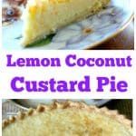 Creamy Lemon Coconut Custard Pie