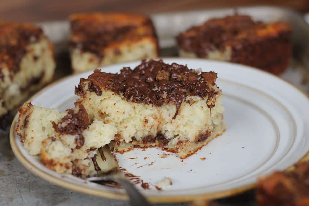 "Bisquick" Chocolate Cinnamon Greek Yogurt Banana Coffee Cake 