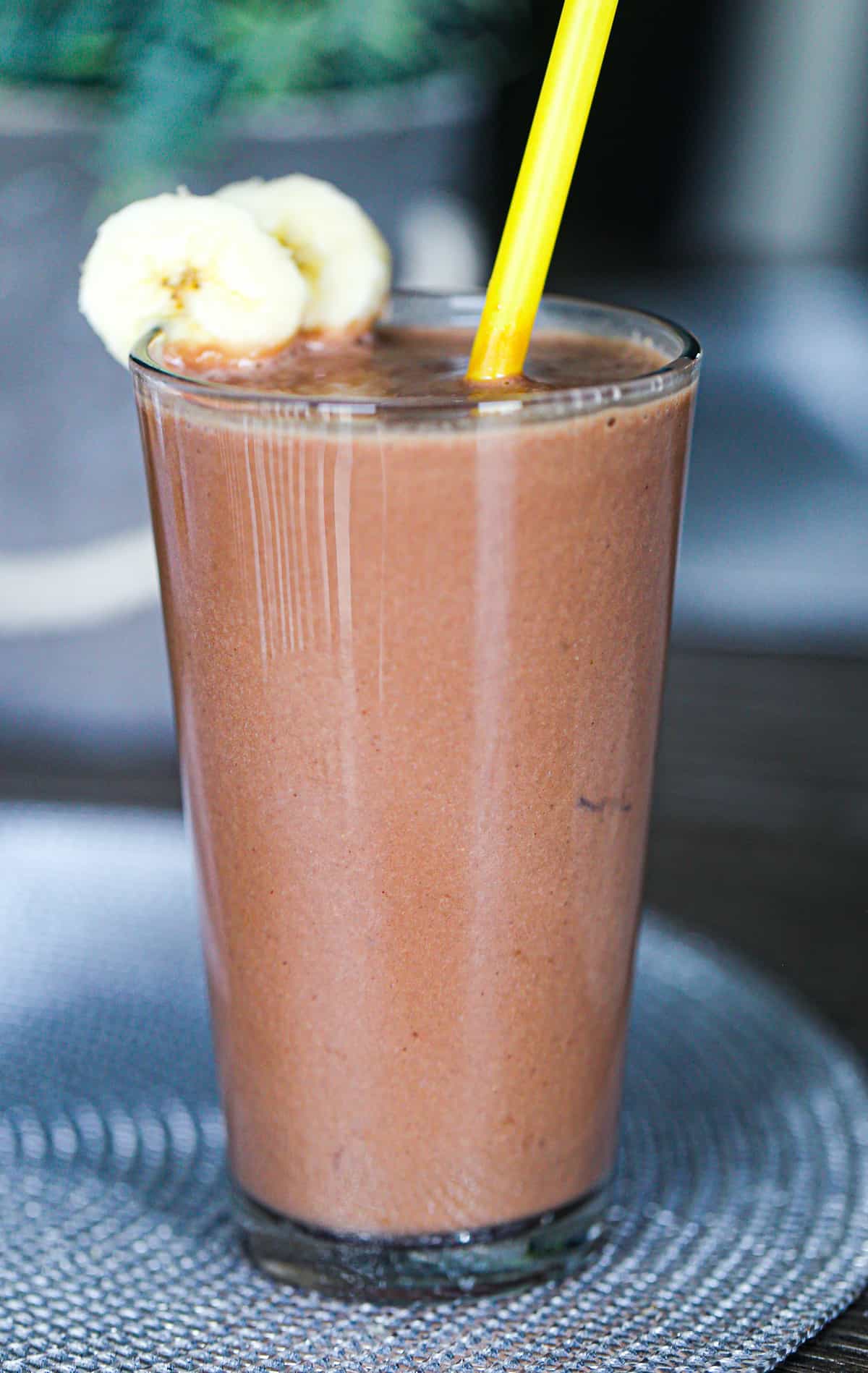 Chocolate Almond Butter Banana Breakfast Smoothie {GF & Dairy Free