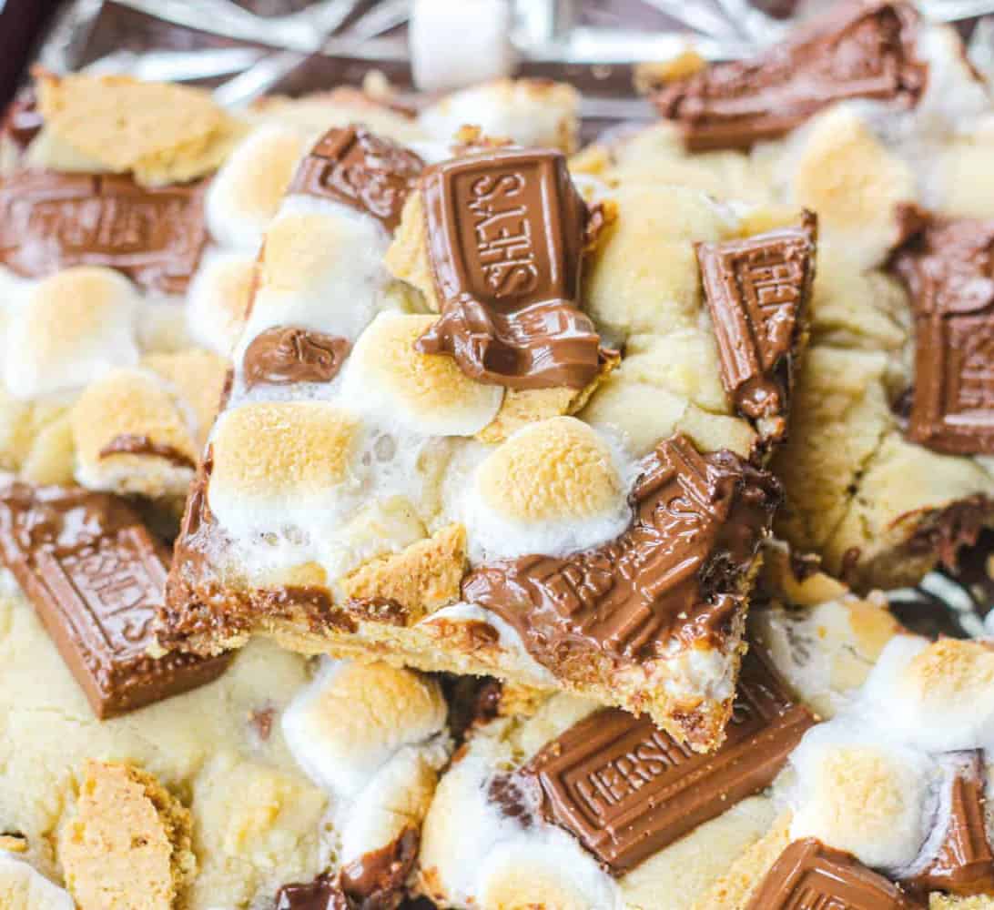 s'more bars on a plate