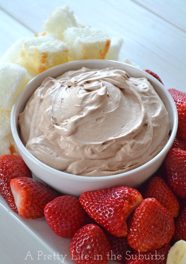 3 Ingredient Chocolate Marshmallow Fluff Dip @ A Pretty Life
