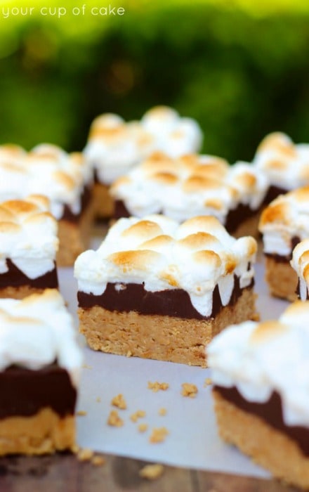 No Bake Peanut Butter S’more Bars @ Your Cup of Cake 