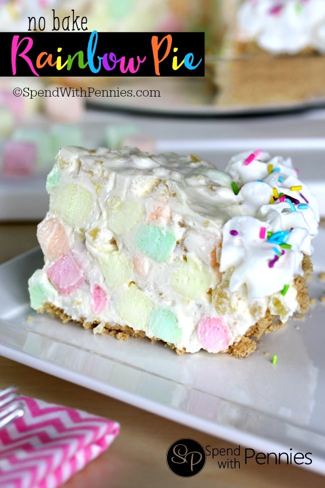 No Bake Rainbow Pie @ Spend With Pennies