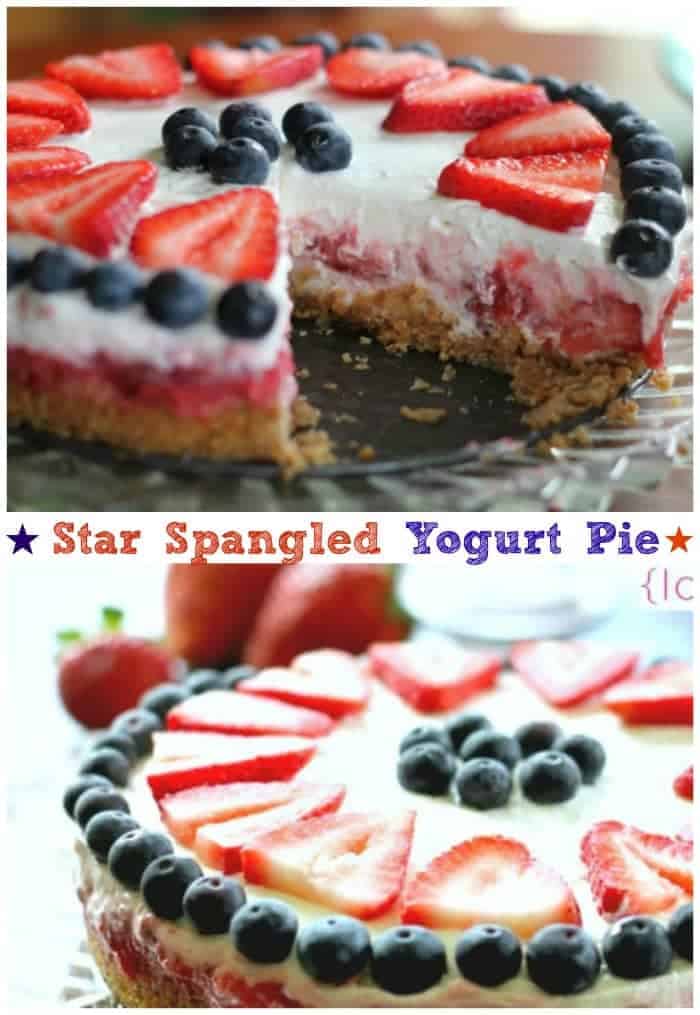 Star Spangled Yogurt Pie {Ice Box or Freezer Style}