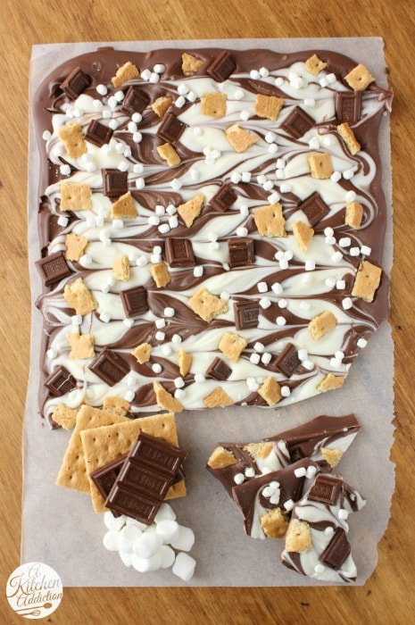 Triple Chocolate S’mores Bark @ A Kitchen Addiction