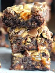 Ultimate Fudgy Snickers Brownies {Pure Indulgence!}