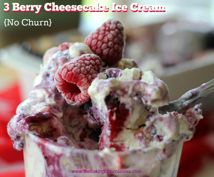 3 Berry Cheesecake Ice Cream {No Churn}