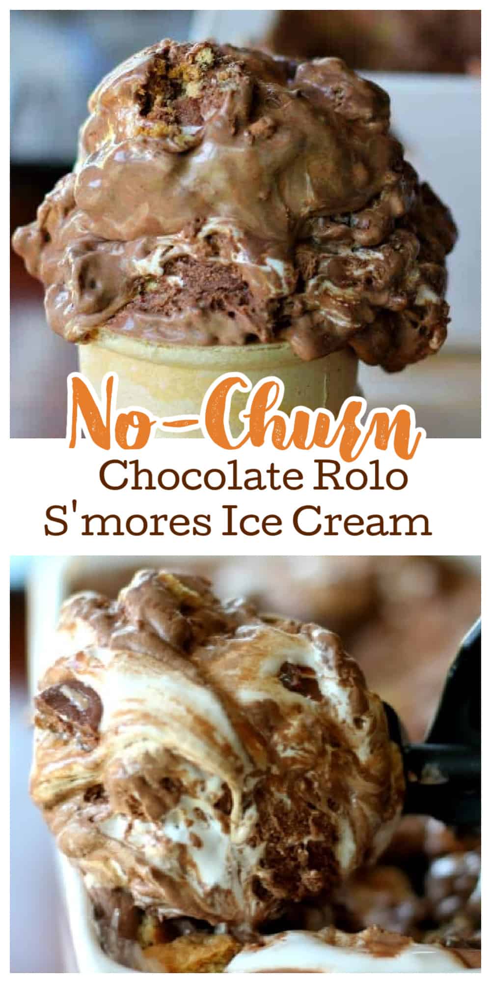 Chocolate Rolo S'mores Ice Cream - The Baking ChocolaTess