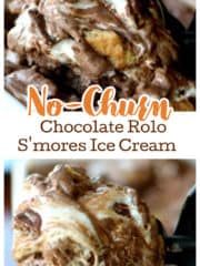 Supreme Chocolate Rolo S'mores Ice Cream {No Churn}