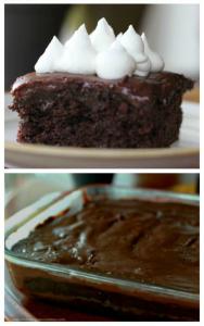 Sinful Triple Chocolate Fudge Poke Cake