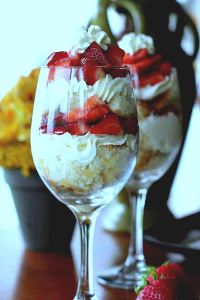 trifle with strawberries