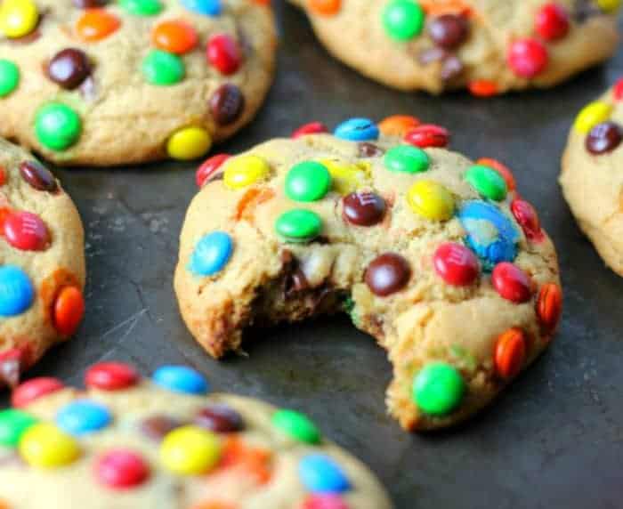 fluffy m&m cookies