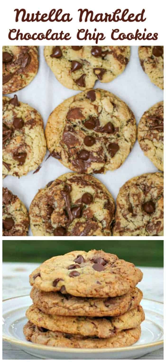 Nutella Marbled Chocolate Chip Cookies