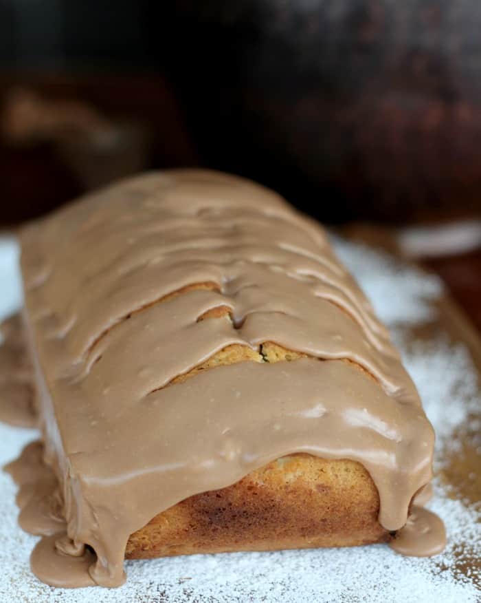 Banana Pound Cake & Milk Chocolate Glaze