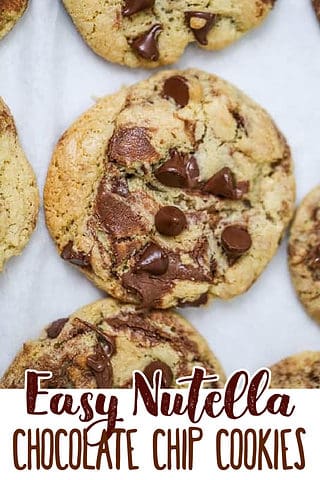 chewy nutella chocolate chip cookies