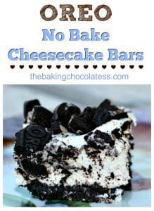 OREO Cheesecake No Bake Bars :)