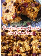 These Pumpkin Cranberry Chocolate Chip Oatmeal Bars