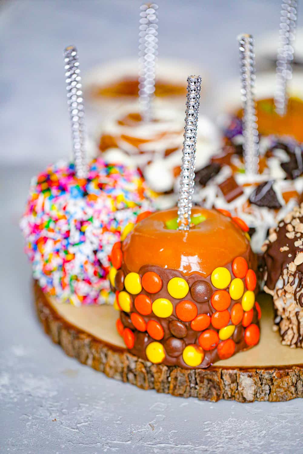 Serving Chocolate Caramel Covered Apples