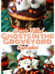 Cream Filled 'Ghosts In the Graveyard' Cupcakes