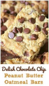 Delish Chocolate Chip Peanut Butter Oatmeal Bars