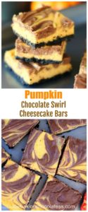 Pumpkin Chocolate Swirl Cheesecake Bars