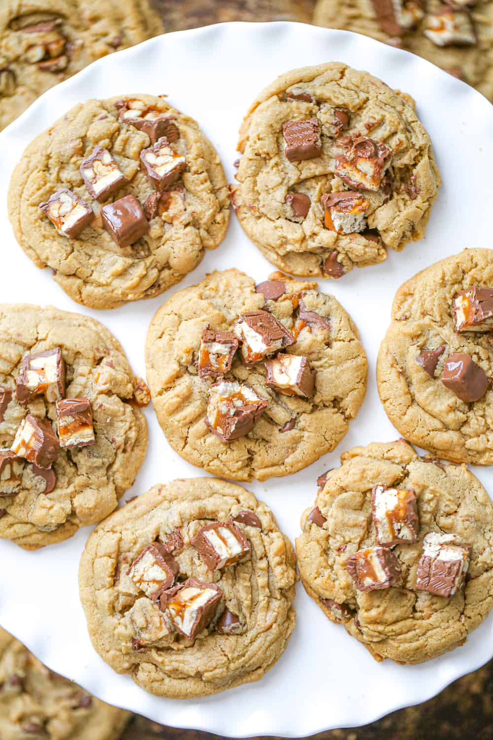 Ultimate Snickers CANDY BAR Peanut Butter cookie Cookies RECIPE