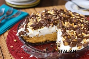 Extreme Reese's Peanut Butter No-Bake Pie @ The Slow Roasted Italian