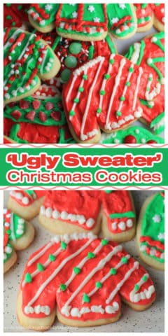 ‘Ugly Sweater’ Buttercream Frosted Christmas Cookies