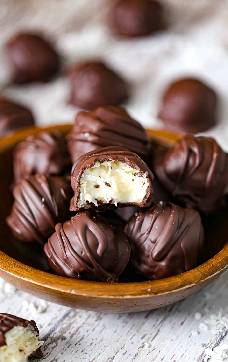 Chocolate Coconut Truffles in a bowl
