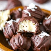 Chocolate Coconut Truffles in a bowl