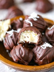 Chocolate Coconut Truffles in a bowl