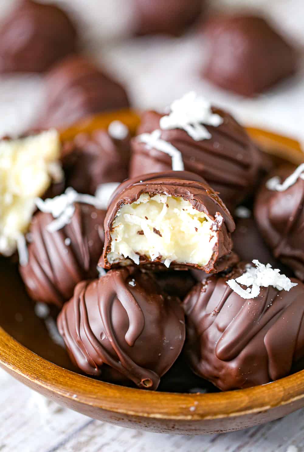 Chocolate Coconut Truffles in a bowl