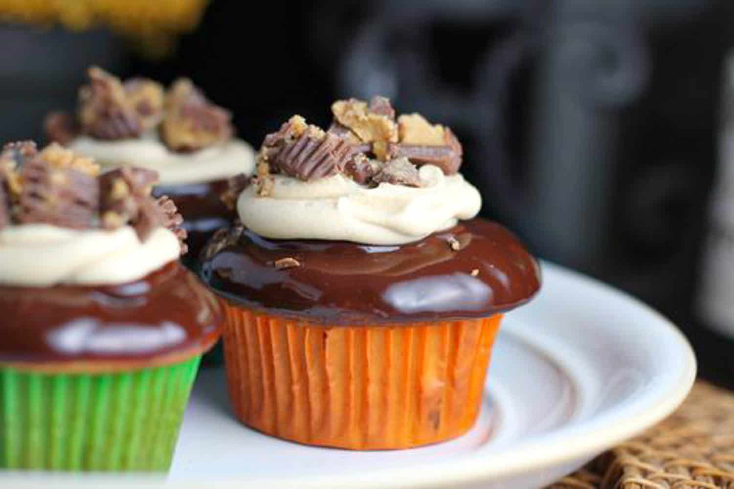 Double Stuffed Peanut Butter Cup Bliss Cupcakes