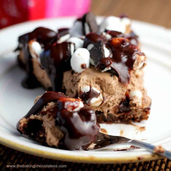 slice of Chocolate Fudge Marshmallow Oreo Brownie Pie
