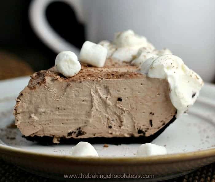 Hot Chocolate Pie recipe no bake Obsession {Frozen or Ice box Style}