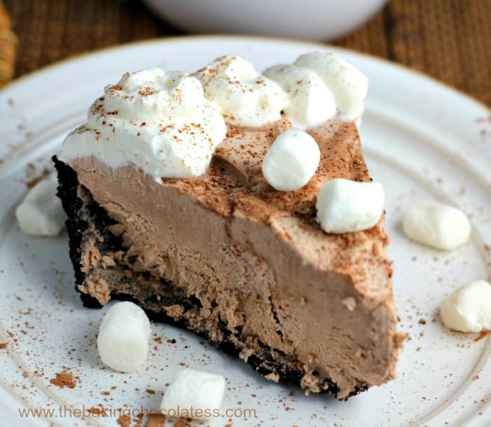 Hot Chocolate Pie recipe no bake Obsession {Frozen or Ice box Style}
