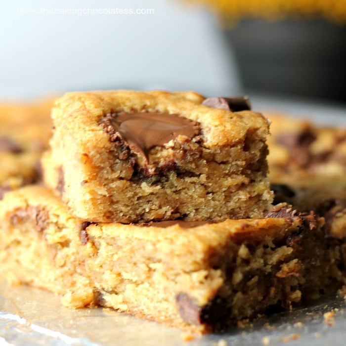 Peanut Butter and Banana Blondies