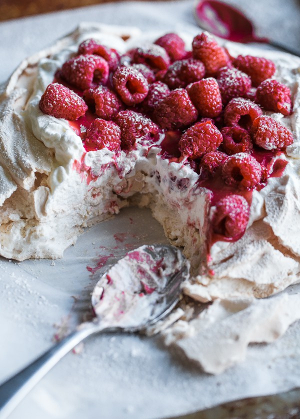 Fresh Raspberry Curd & Vanilla Whipped Pavlova @ A Beautiful Plate heavenly desserts recipes