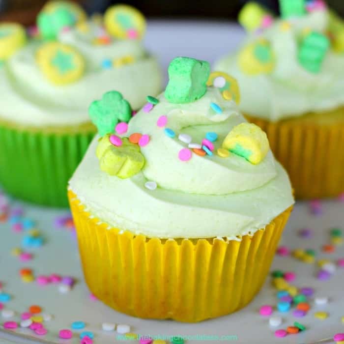 how to make mountain dew lemon lime cupcakes with lucky charms on top